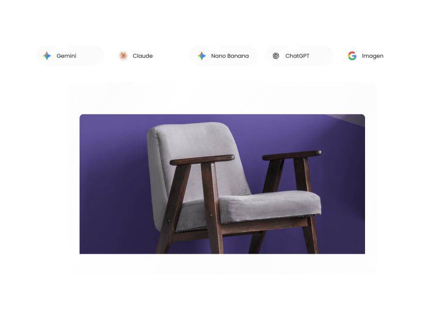 Espace de travail IA intégrant ChatGPT, Claude, Gemini et des outils d'automatisation pour la création de contenu, la gestion de sites web et les workflows marketing