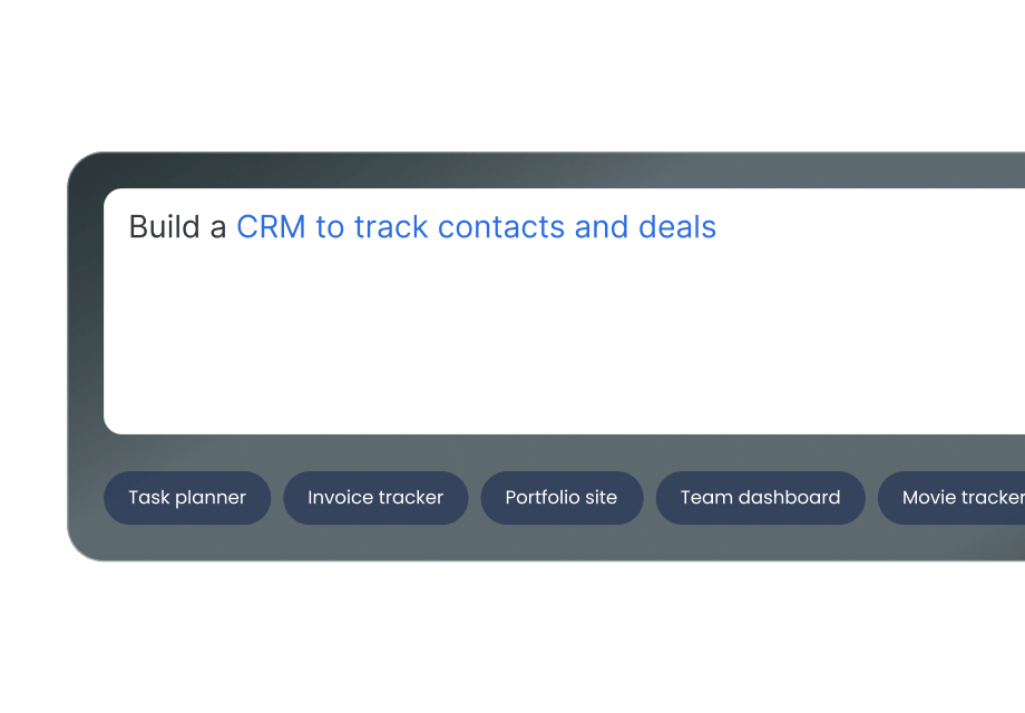 AI-powered no-code platform for generating websites, business applications, dashboards, and CRM tools from natural language prompts