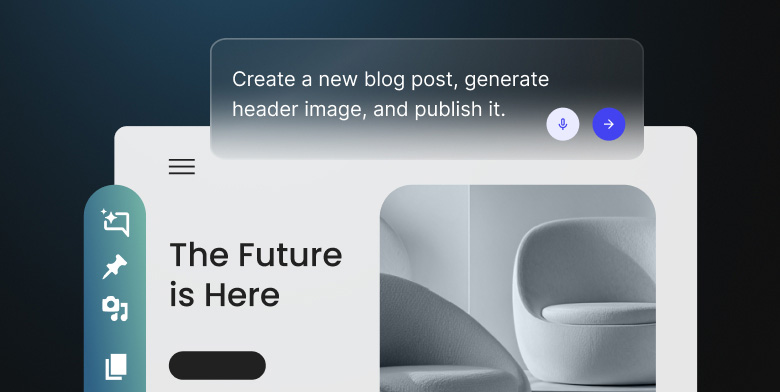 SiteGround AI Agent for WordPress interface showing a prompt to create and publish a blog post