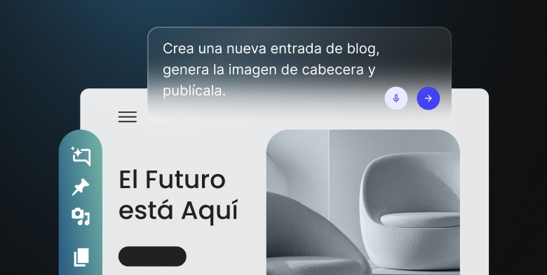 Interfaz del Agente IA de SiteGround para WordPress que muestra un prompt para crear y publicar una entrada de blog