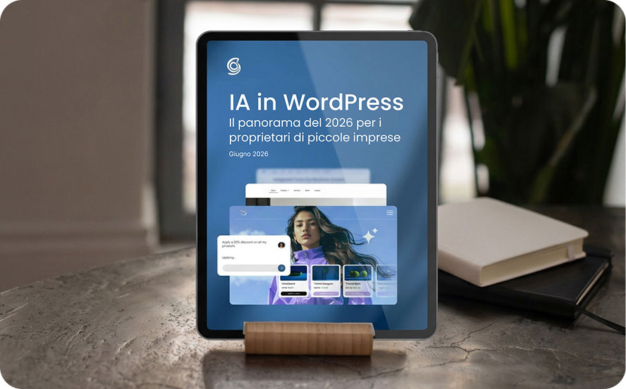 Portada del informe de SiteGround 'WordPress AI en 2026 - Informe para pequeñas empresas de los Expertos de SiteGround'