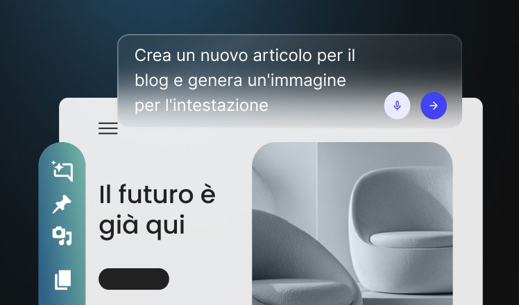 Agente IA per WordPress che crea un nuovo post sul blog e genera un'immagine di intestazione da un prompt in chat