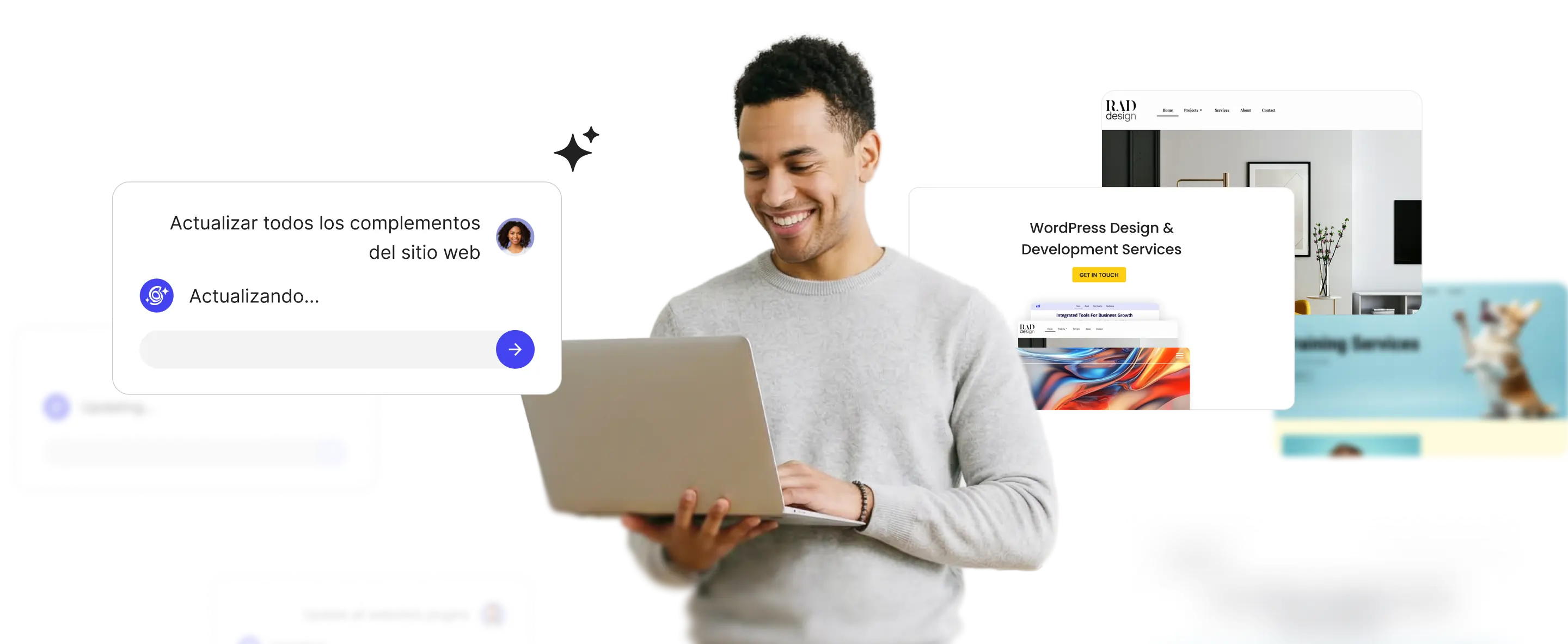 Agente de IA para WordPress que realiza actualizaciones masivas de plugins en varios sitios web desde un solo comando de chat