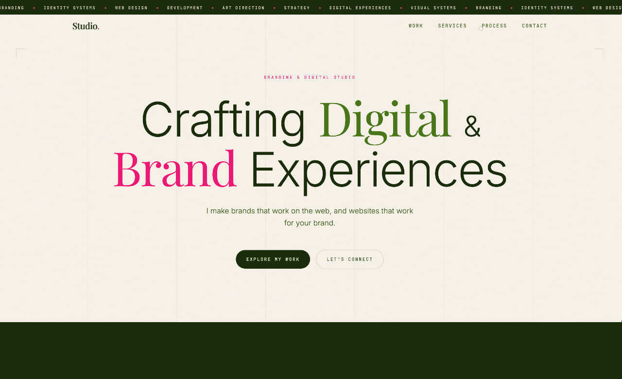 Template per sito web portfolio di Coderick AI con gallerie di progetti e lavori in evidenza