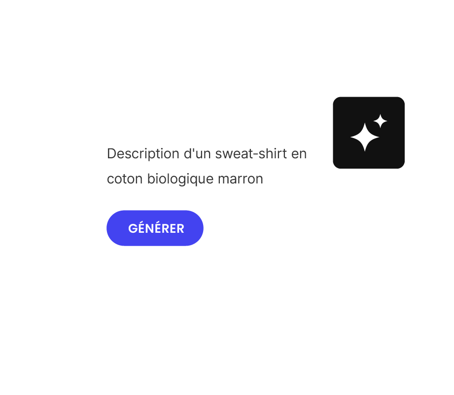 Gagnez du temps avec la création de contenu produit par l’IA.