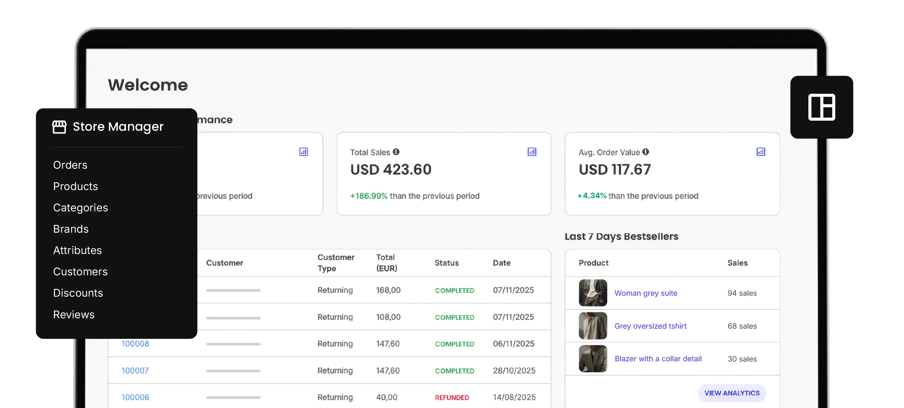Simplify ecommerce management with one dashboard for orders, customers, and analytics