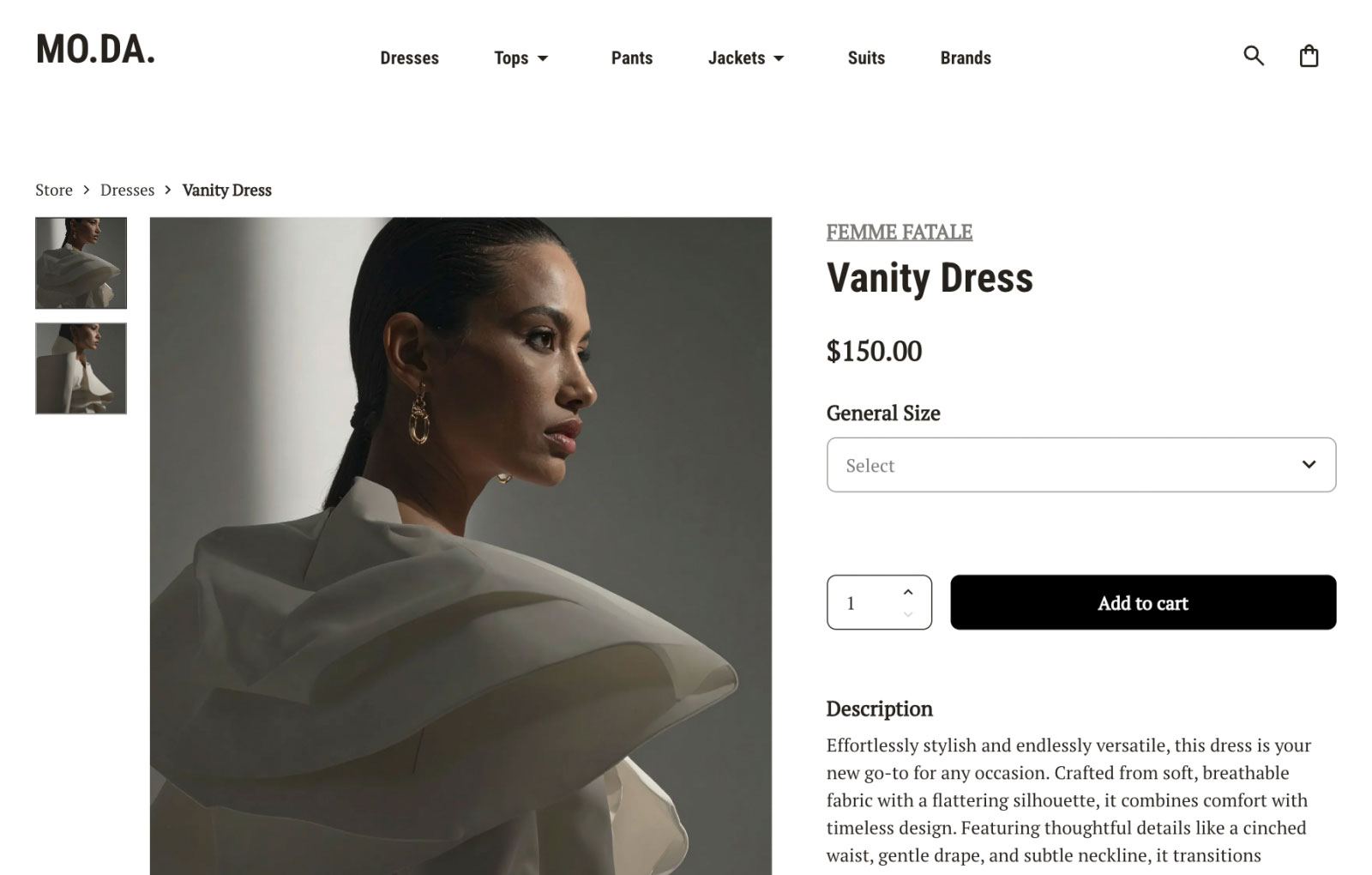 The MO.DA. fashion website homepage showcasing the 'Fancy Summer' collection, highlighting premium indie labels and minimalist modern styles.