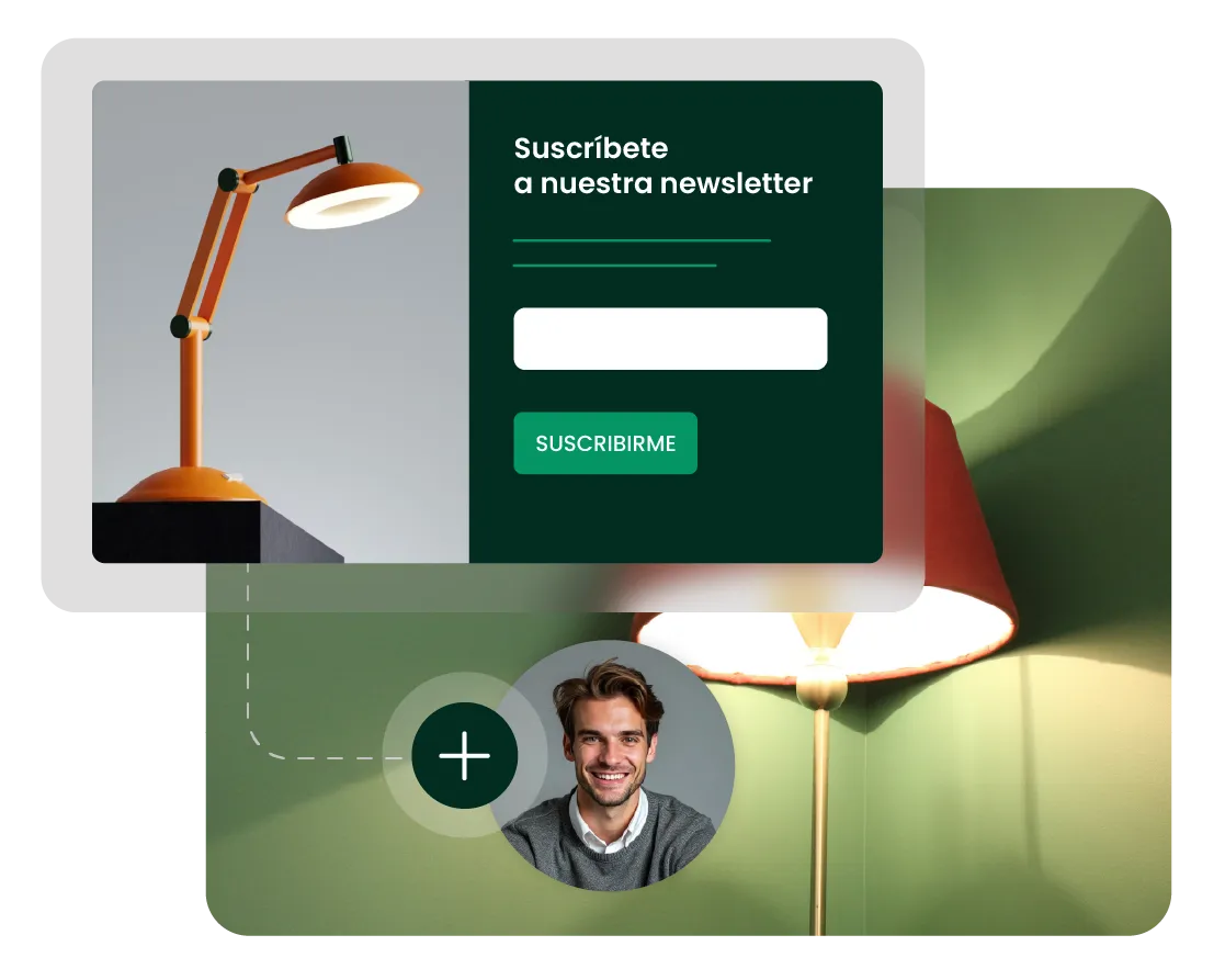 Modulo di iscrizione alla newsletter di SiteGround con pulsante di iscrizione, per raccogliere lead e aggiungere un nuovo iscritto, con un accogliente sfondo illuminato da una lampada.
