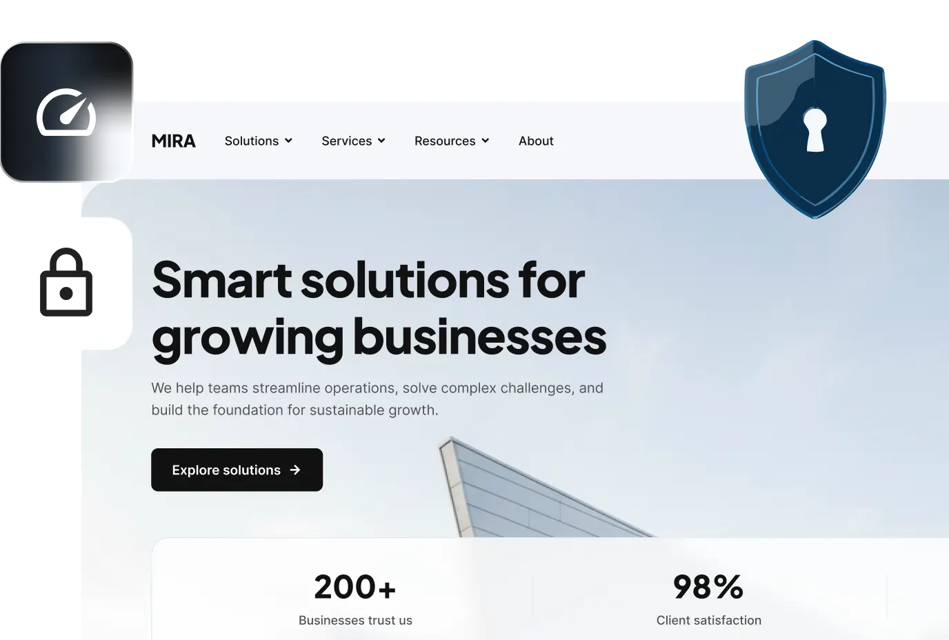 Client business website secured by SiteGround\'s SSL and web application firewall