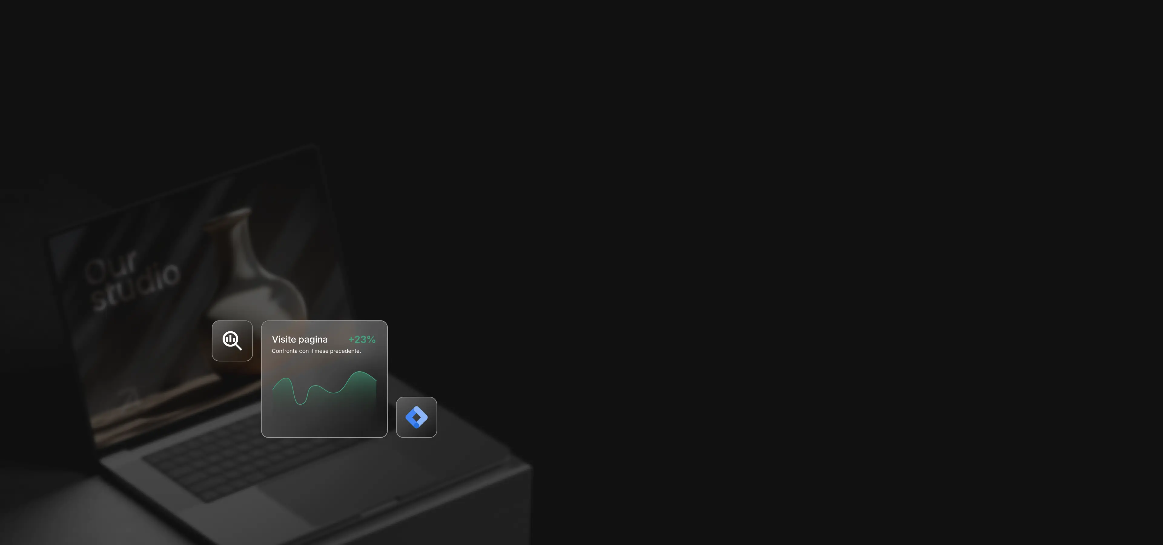 Aumenta la visibilità con SEO integrata, analytics chiari e configurazione del tracking semplice.