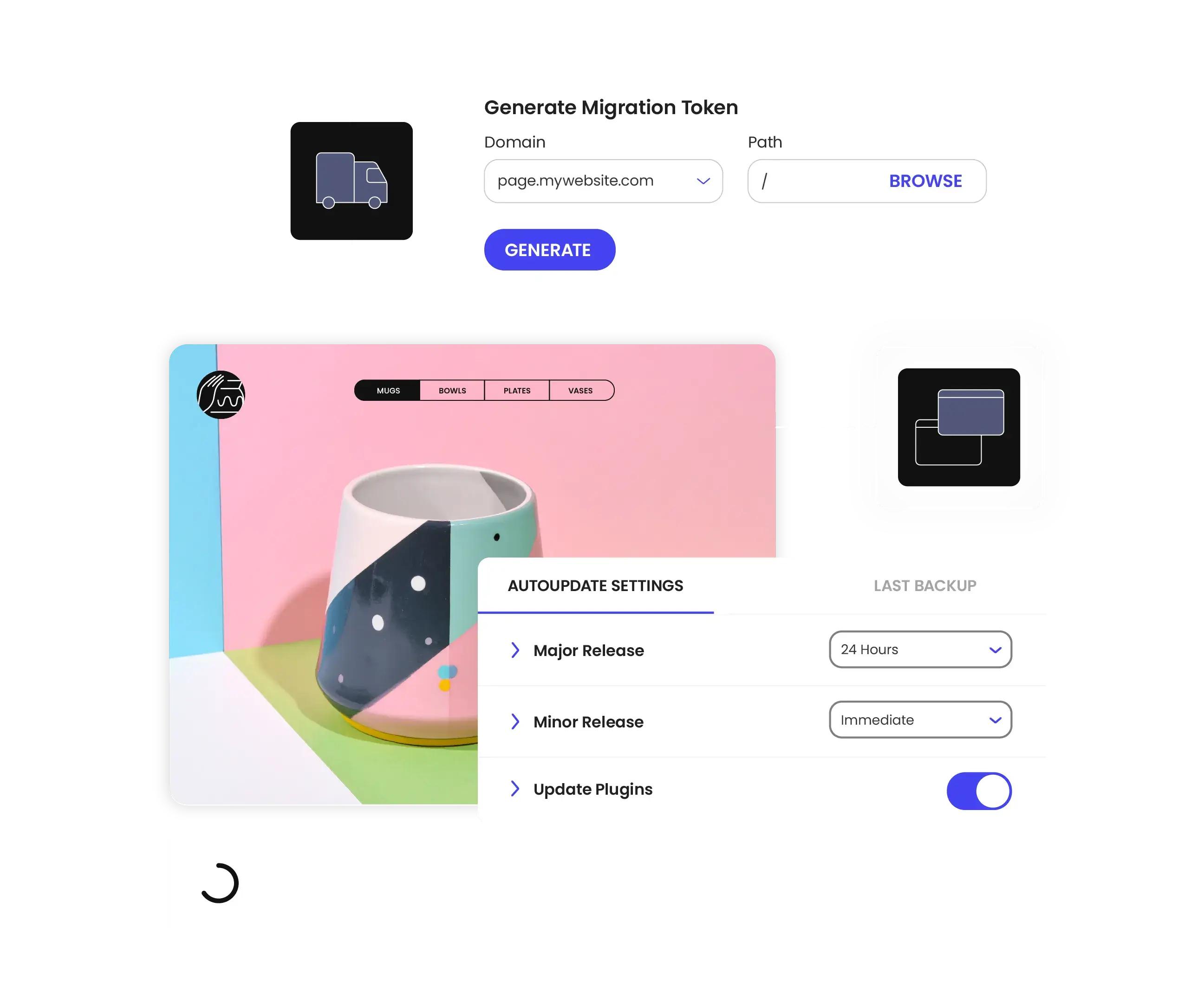 Mantenimiento web sin estrés con la configuración de actualización automática y las herramientas de migración sin problemas de SiteGround.