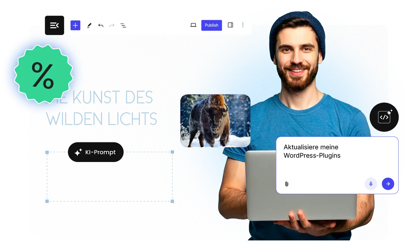 Von KI verwaltetes WordPress mit sofortiger Einrichtung und Live-Support