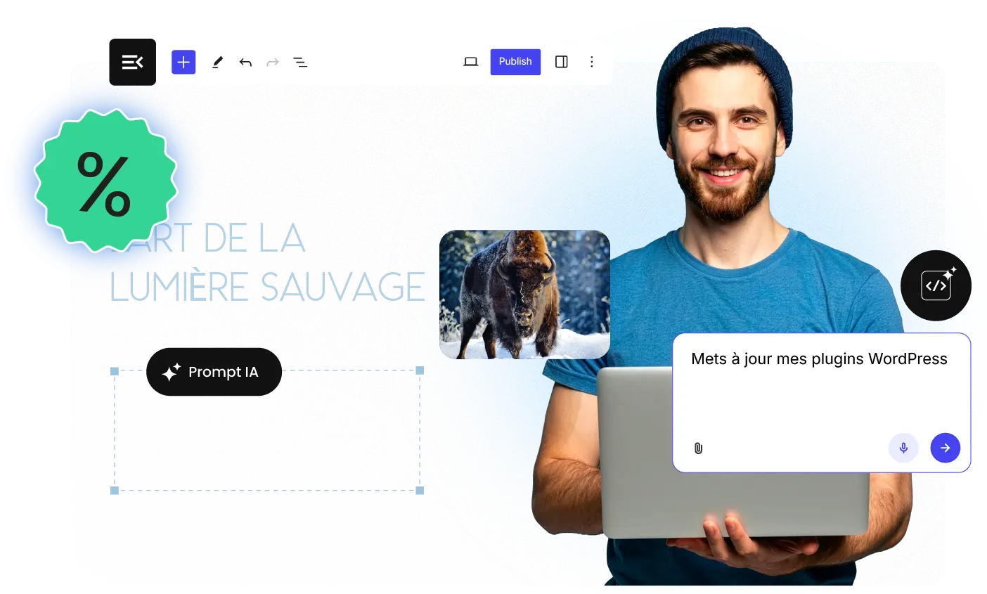 WordPress infogéré par IA avec configuration instantanée et support client en direct